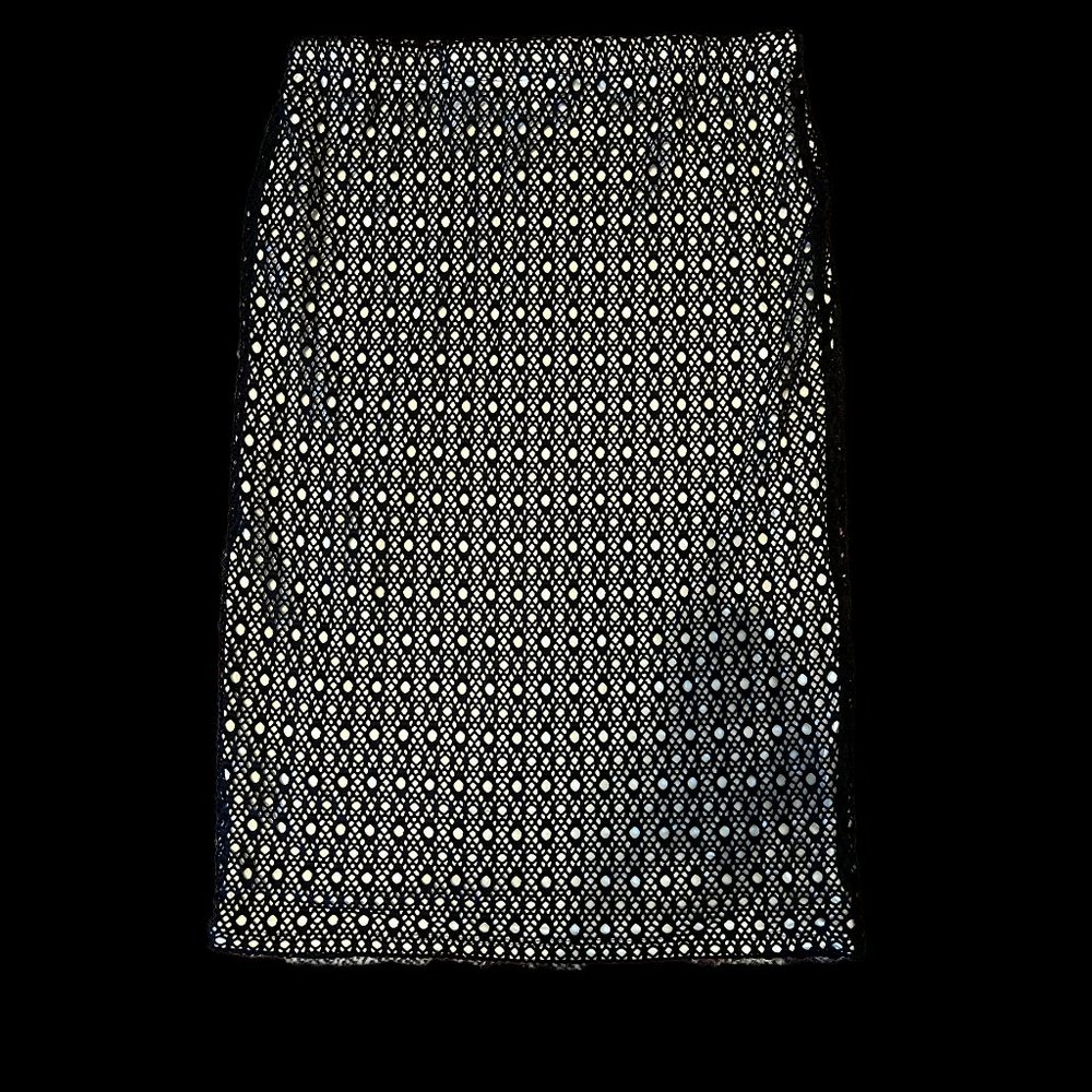 NWT Vince Camuto  Black Mesh Overlay Pencil Skirt-XS